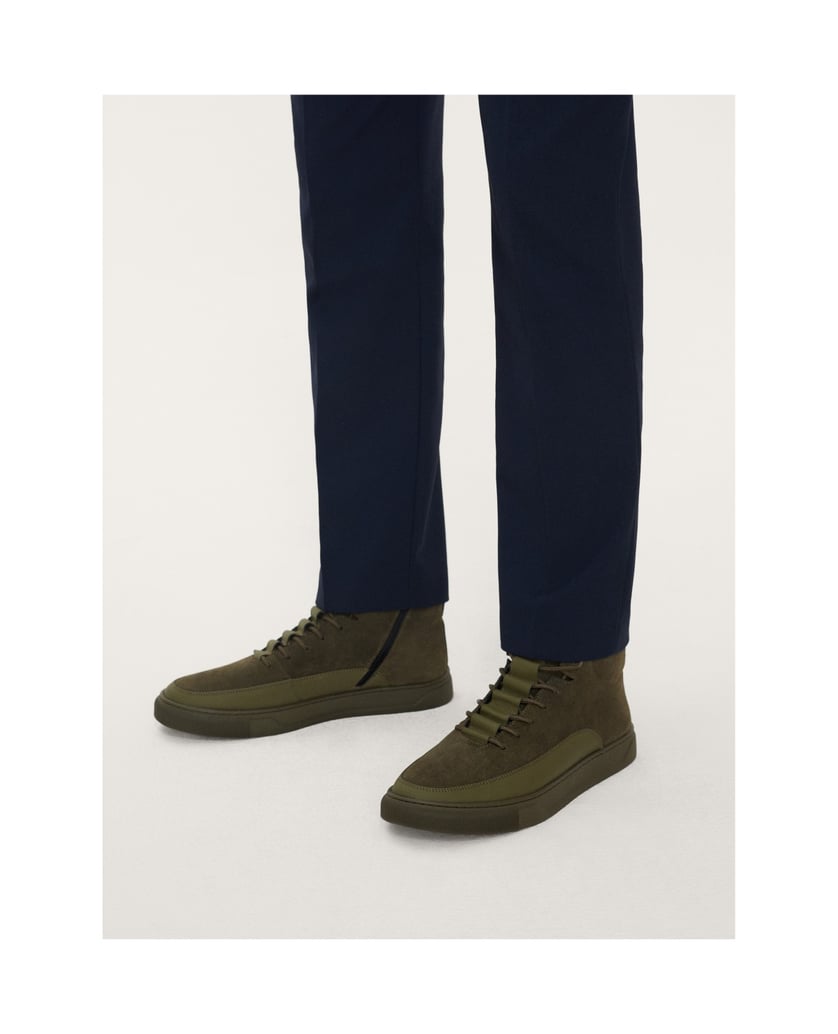 Kazar-Hohe-Herren-Sneaker-aus-zwei-Lederarten-grün