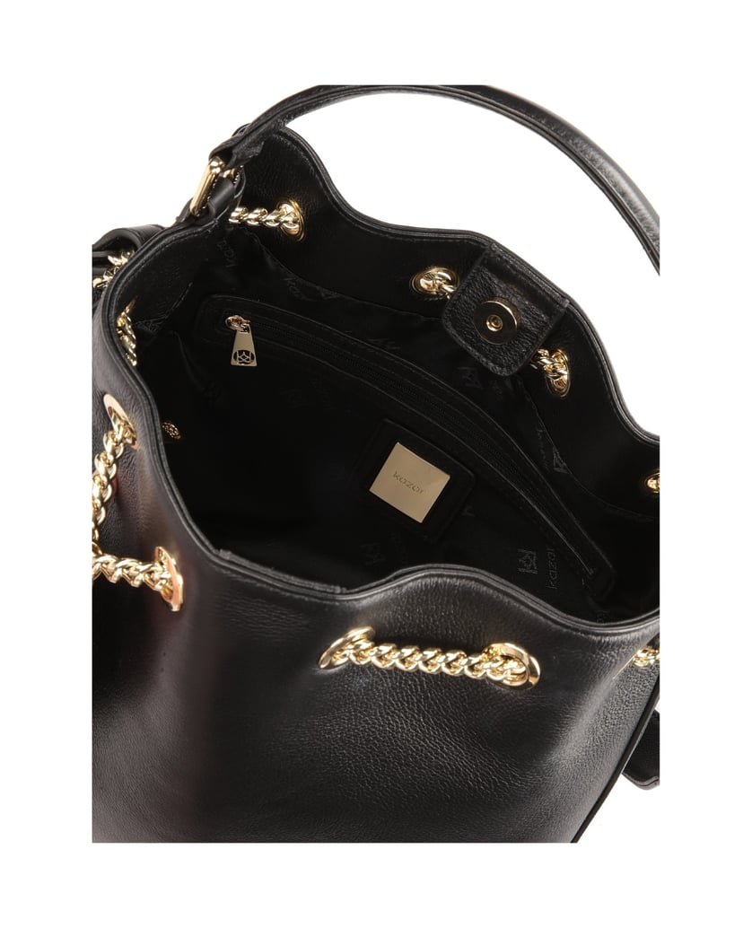 Kazar-Leather-black-bag-shaped-handbag-with-pompom