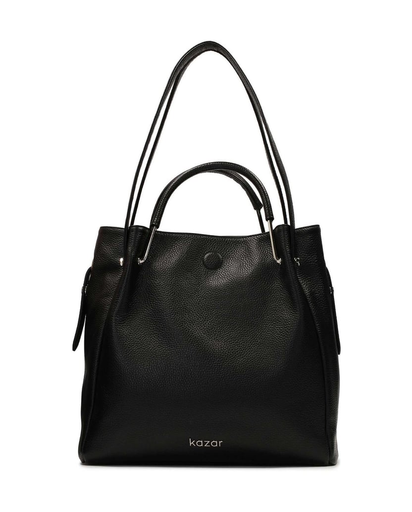 Kazar-Geräumige-schwarze-Handtasche-mit-Doppel