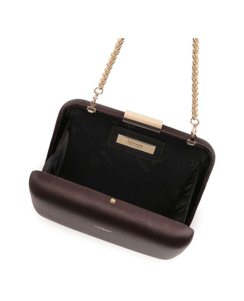 Kazar-Braune-Abend-Clutch-Tasche-an-goldener-K