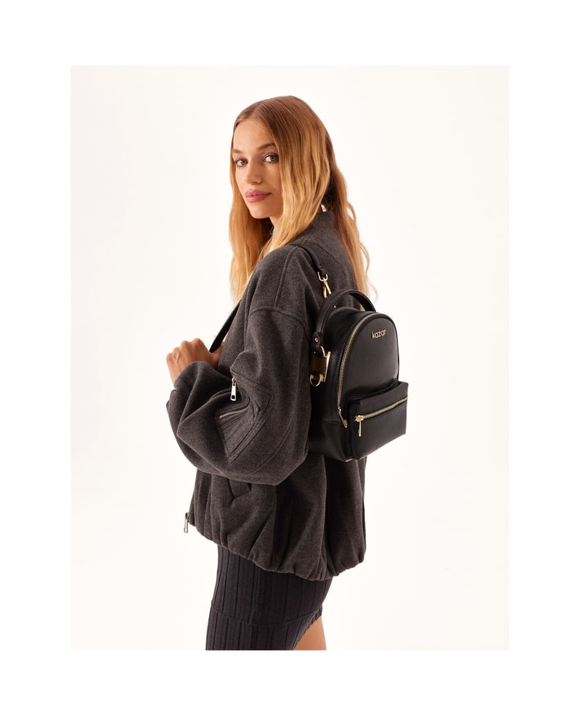 Kazar-Schwarzer-2-in-1-Rucksack-aus-Leder-schwarz