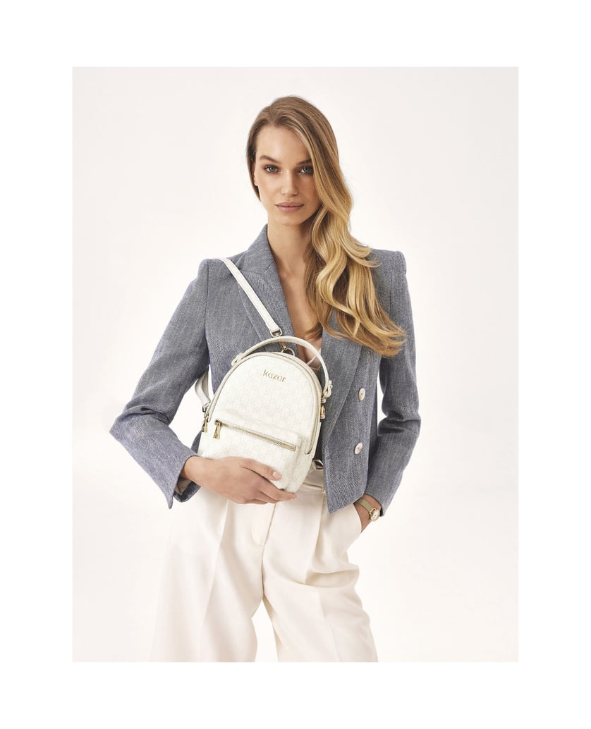 Kazar-Urban-dual-purpose-backpack-in-monograms-bílá