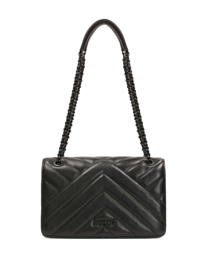 Kazar-Elongated-shoulder-bag-with-striking-stitching-čierna