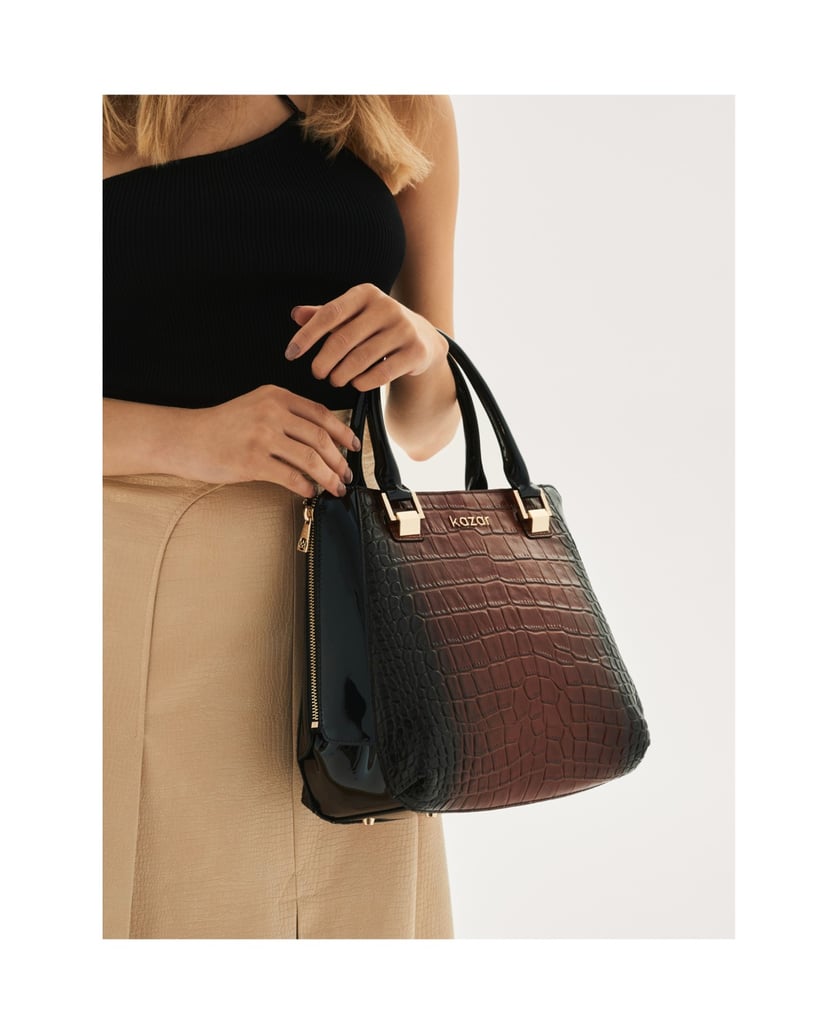 Kazar-Schwarze-und-braune-Damentasche