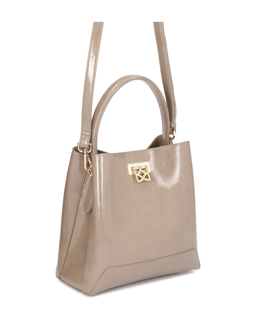 Kazar-Graue-Lederhandtasche-mit-eleganter-Schl