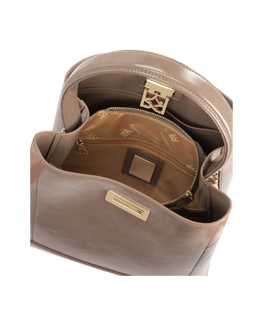 Kazar-Graue-Lederhandtasche-mit-eleganter-Schl