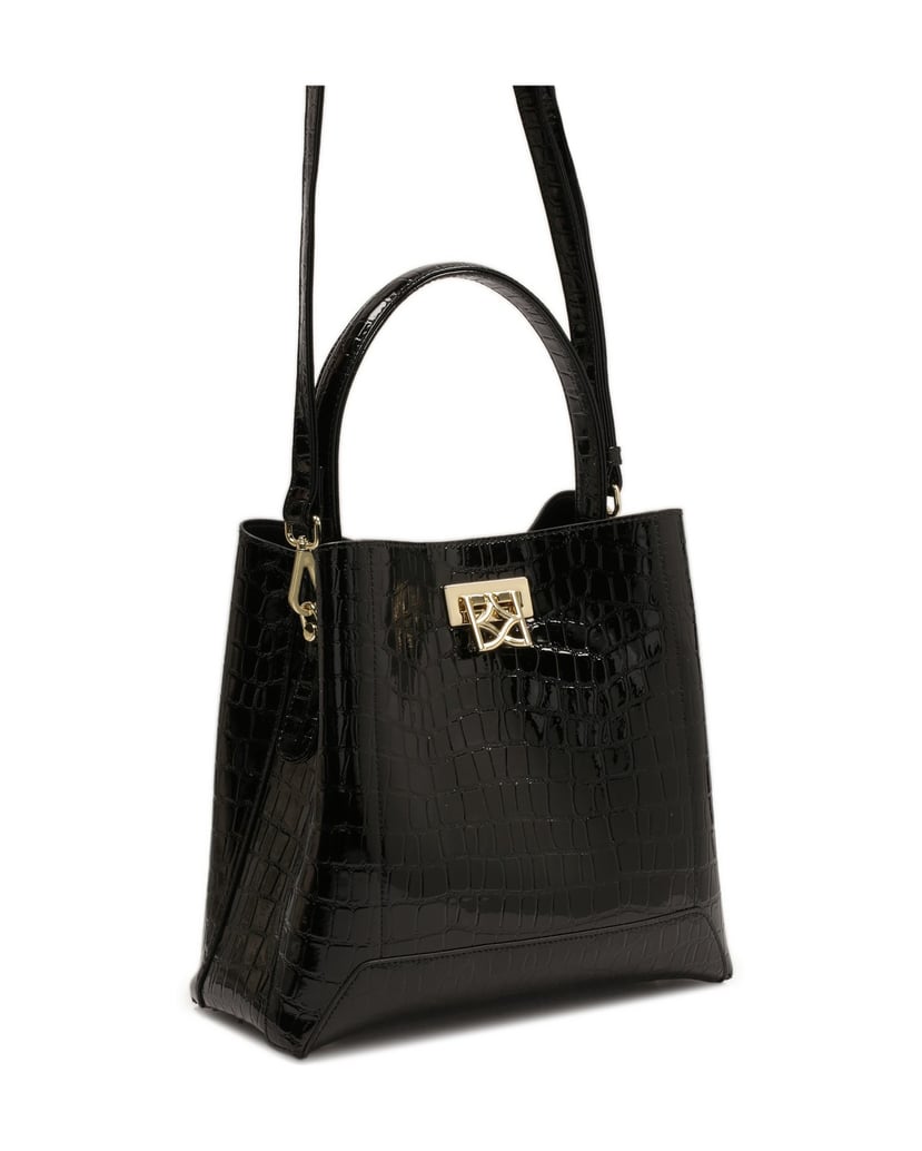 Kazar-Schwarze-Handtasche-mit-modischem-Tierpr