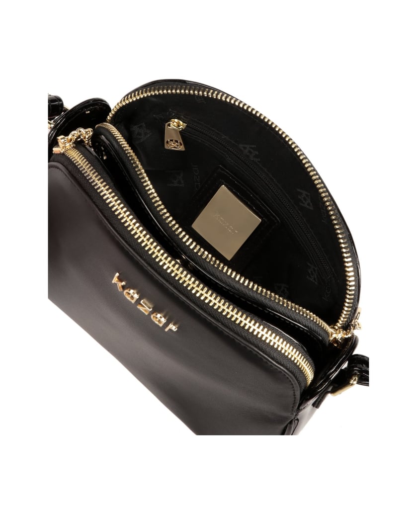 Kazar-Schwarze-Gürtelhandtasche-aus-zwei-Arten