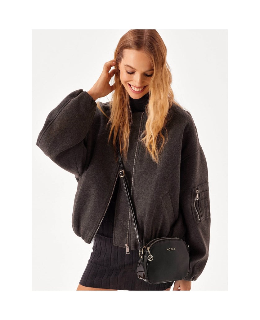 Kazar-Schwarze-Gürtelhandtasche-aus-zwei-Arten