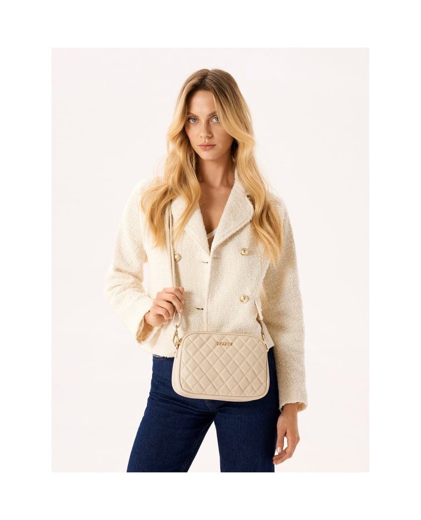 Kazar-Gesteppte-Ledertasche-an-einem-Gürtel-beige