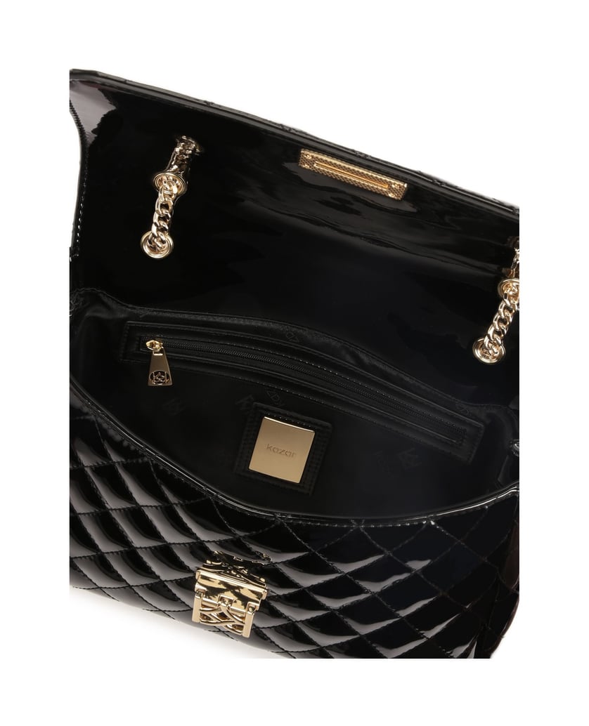 Kazar-Lackierte-gesteppte-Kettenhandtasche