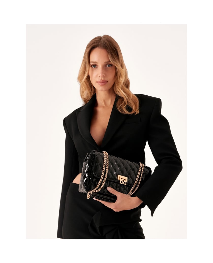 Kazar-Lackierte-gesteppte-Kettenhandtasche