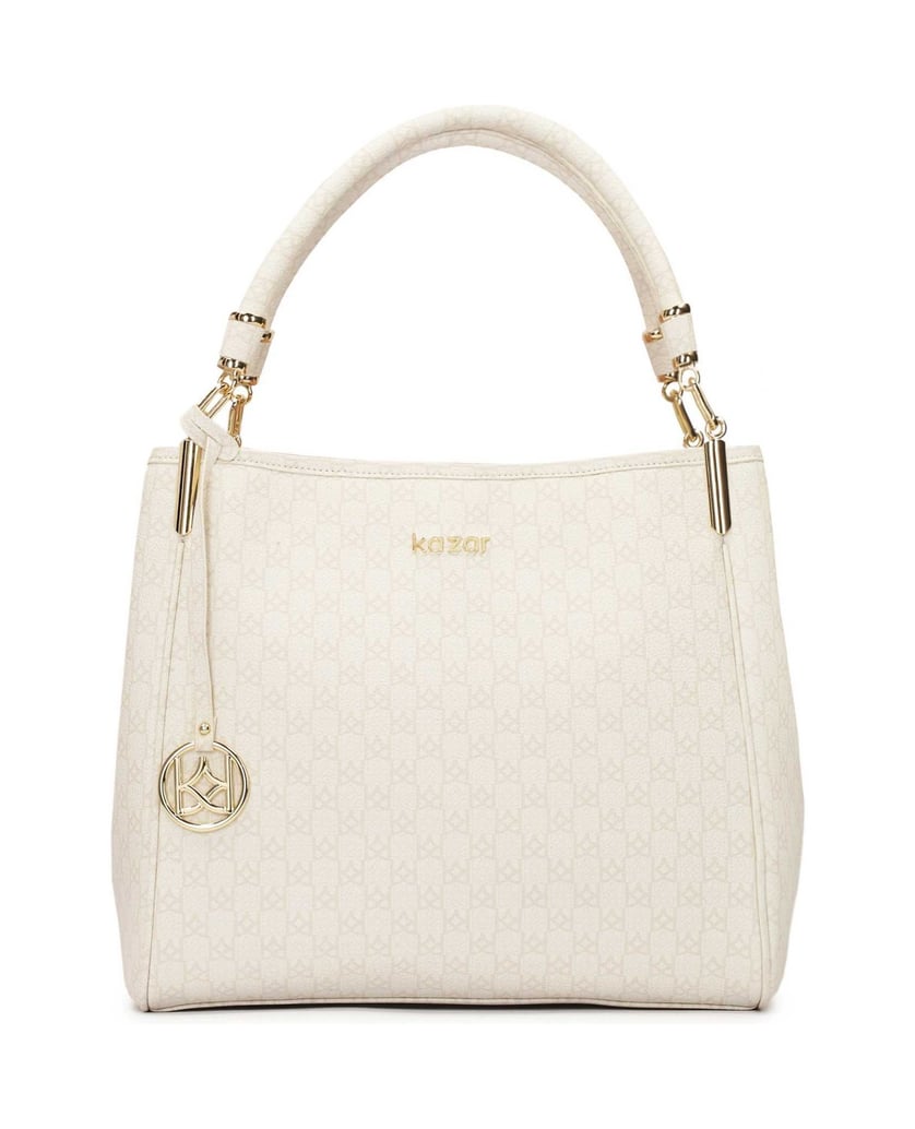 Kazar-Große-urbane-Umhängetasche-mit-Schlüssel-weiss