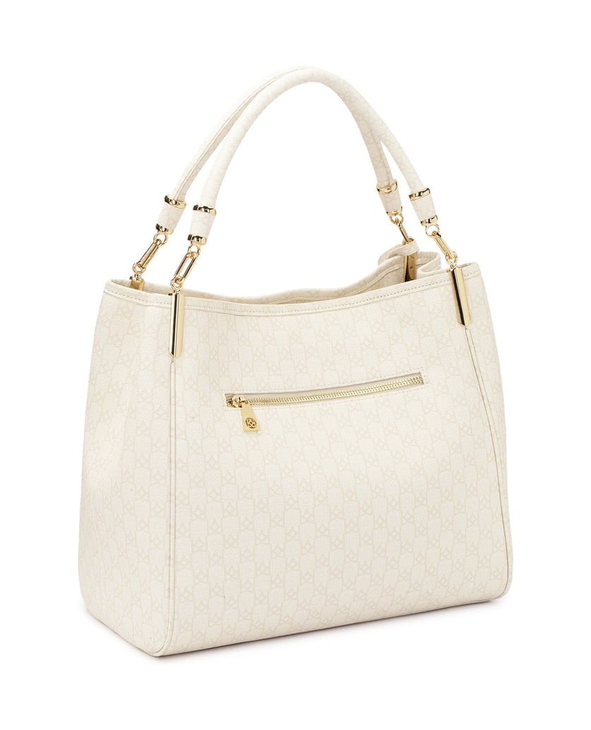 Kazar-Große-urbane-Umhängetasche-mit-Schlüssel-weiss