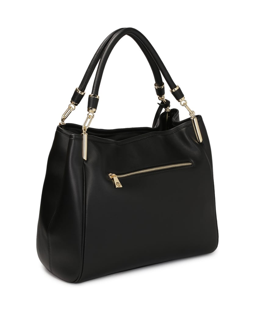 Kazar-Schwarze-Umhängetasche-mit-geprägtem-Des