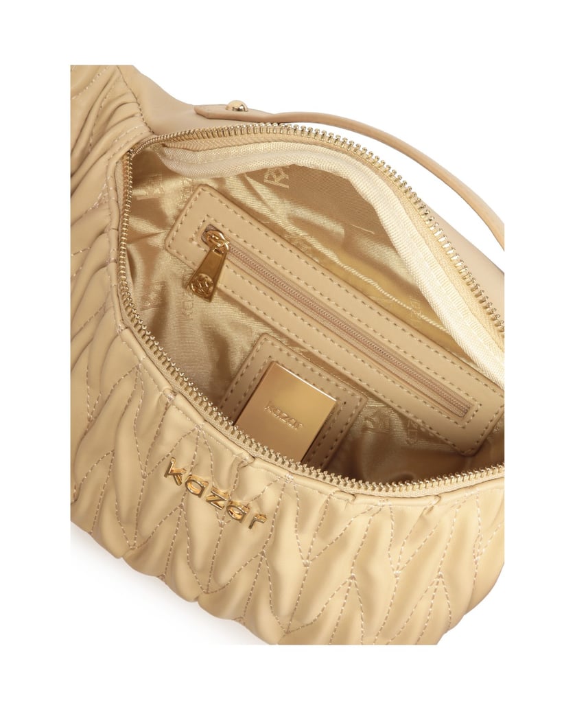 Kazar-Beigefarbene-Leder-Hüfttasche-mit-Steppu