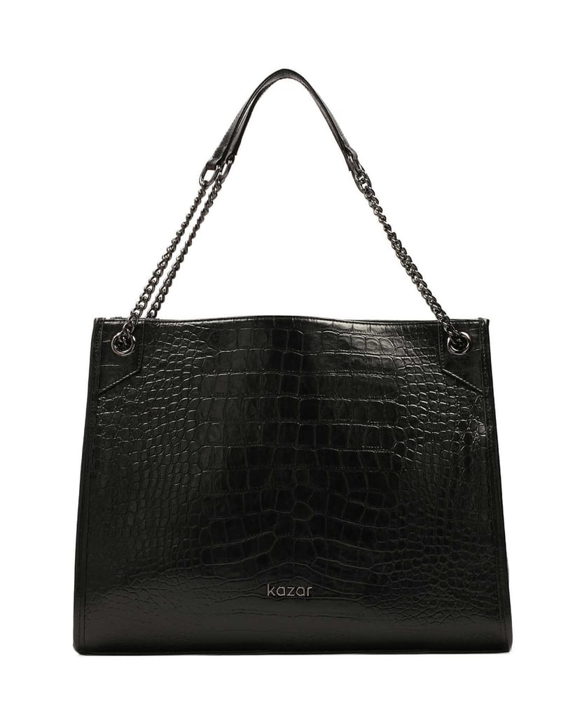 Kazar-Elegante-Handtasche-mit-Kettengriffen-schwarz
