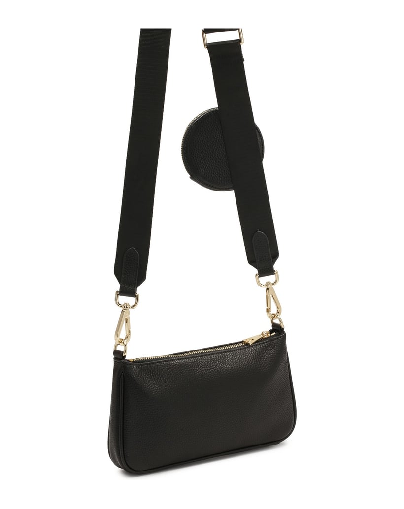 Kazar-Modulare-Lederhandtasche-mit-Textilriemen-schwarz