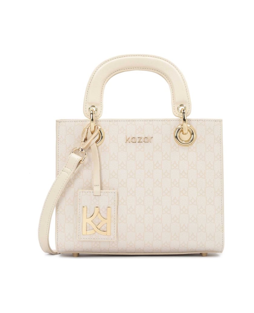 Kazar-Gemusterte-Tasche-aus-hellem-Leder-weiss