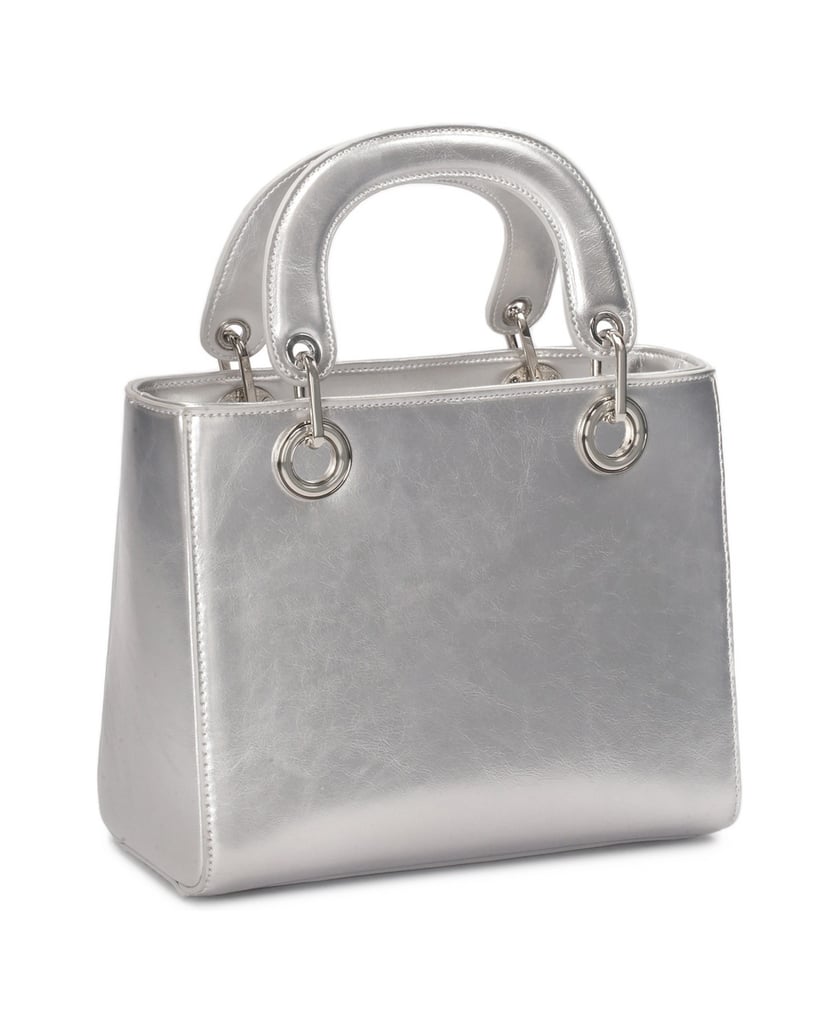 Kazar-Silberne-starre-Handtasche-mit-Griffen-silber