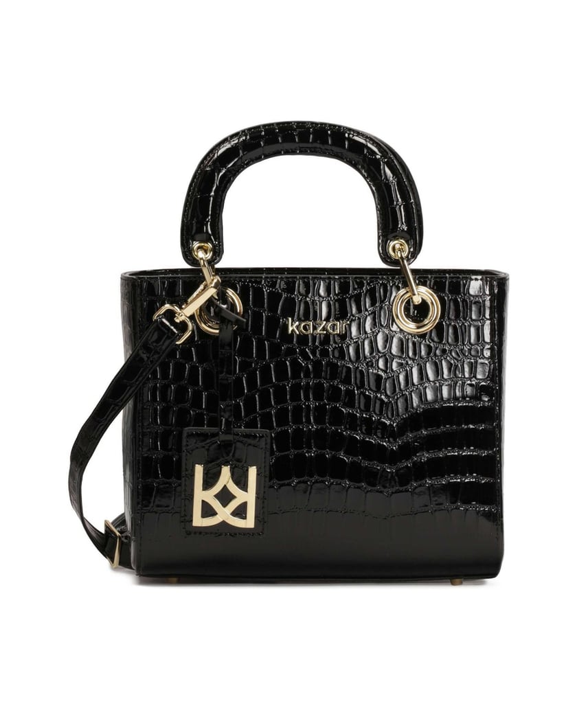 Kazar-Elegante-Lederhandtasche-mit-aufgedruckt-schwarz