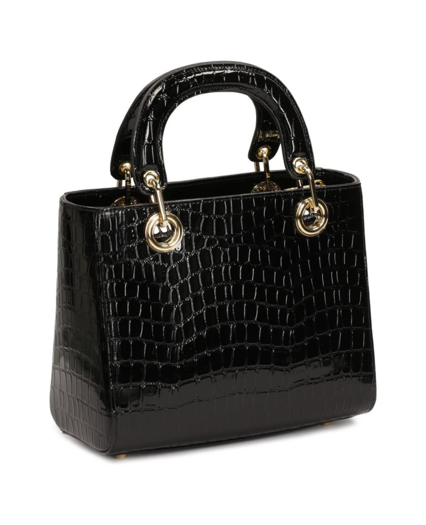 Kazar-Elegante-Lederhandtasche-mit-aufgedruckt-schwarz