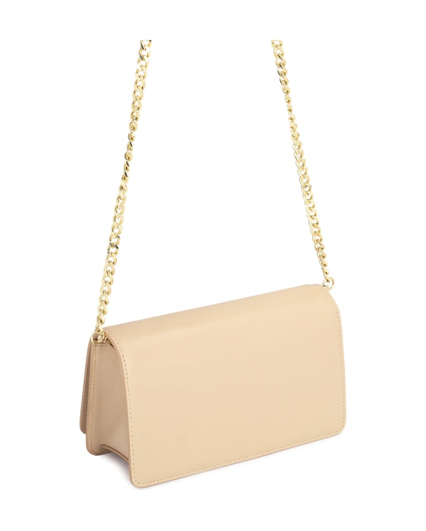Kazar-Leather-rectangular-bag-on-a-gold-chain-béžová