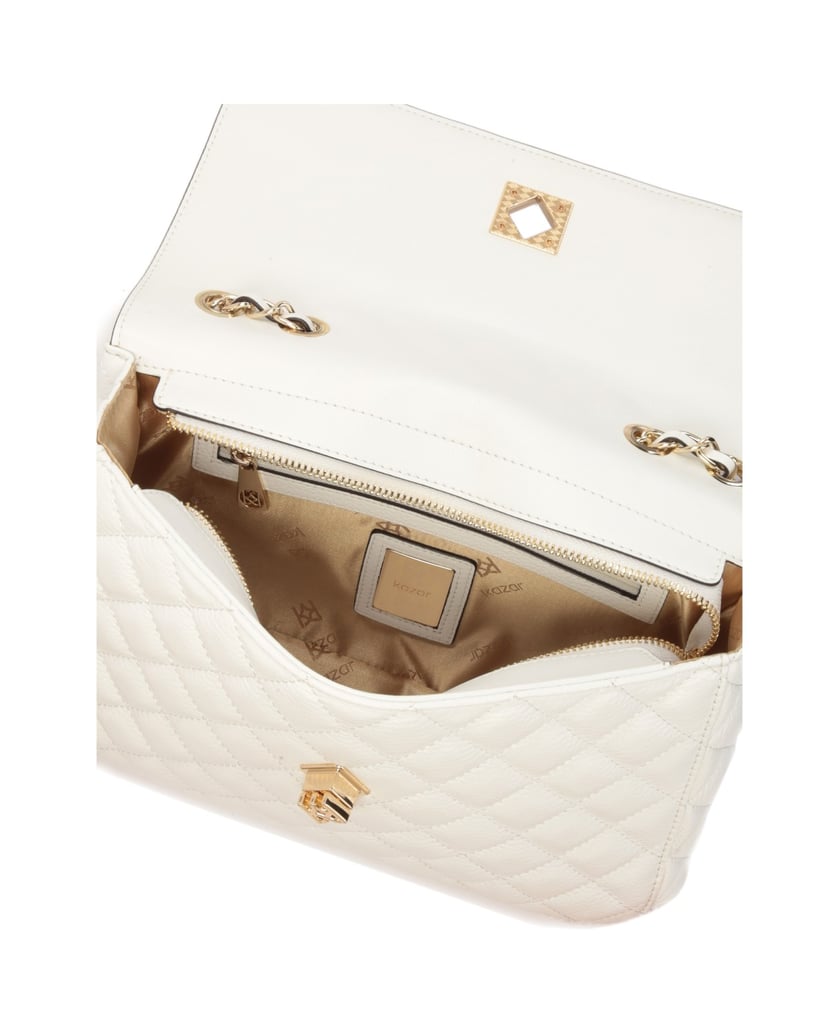 Kazar-Gesteppte-weiße-Schulter-Kettenhandtasche-weiss
