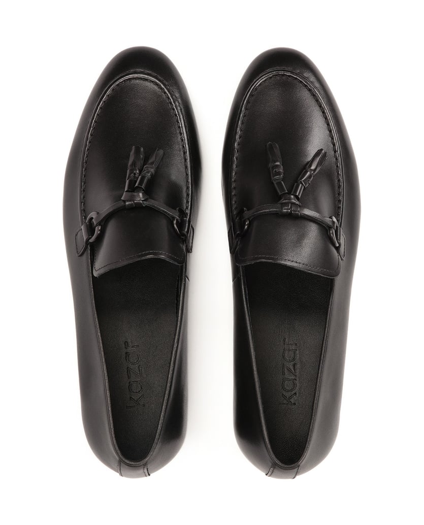Kazar-Schwarze-Slipper-mit-Quaste-schwarz