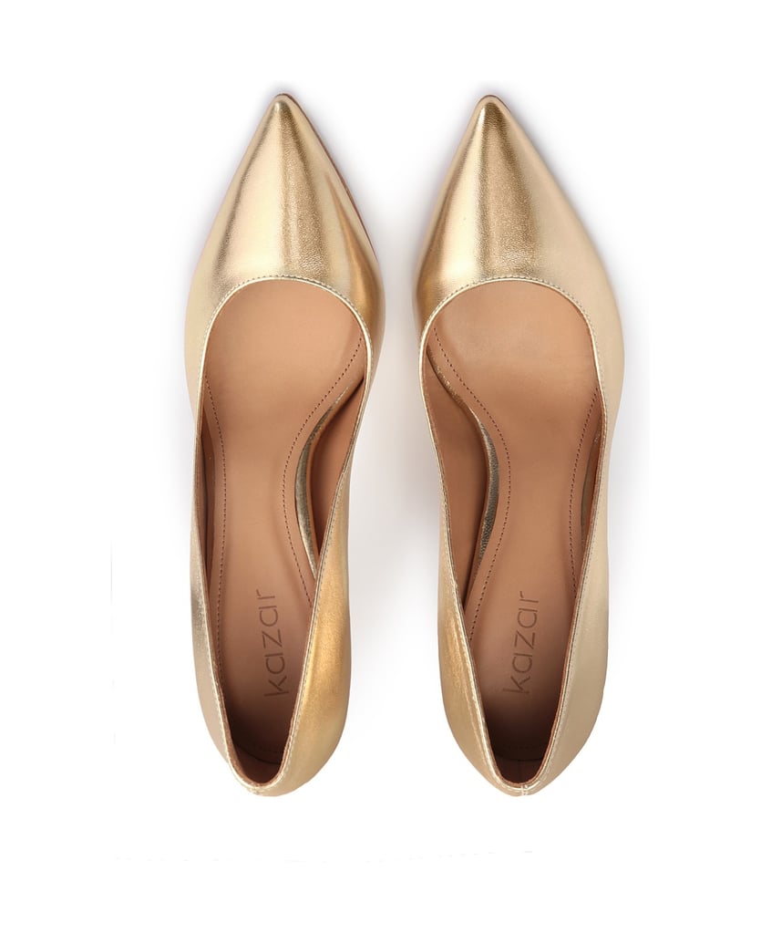 Kazar-Luxuriöse-Damenpumps-aus-goldenem-Leder-gold