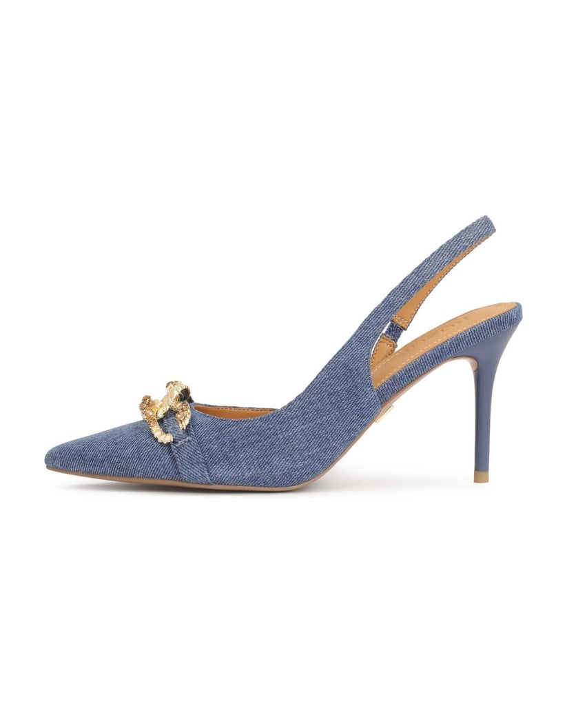 Kazar-Blaue-Slingback-Pumps-aus-Denim-Stoff-blau
