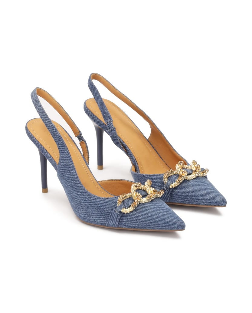 Kazar-Blaue-Slingback-Pumps-aus-Denim-Stoff-blau