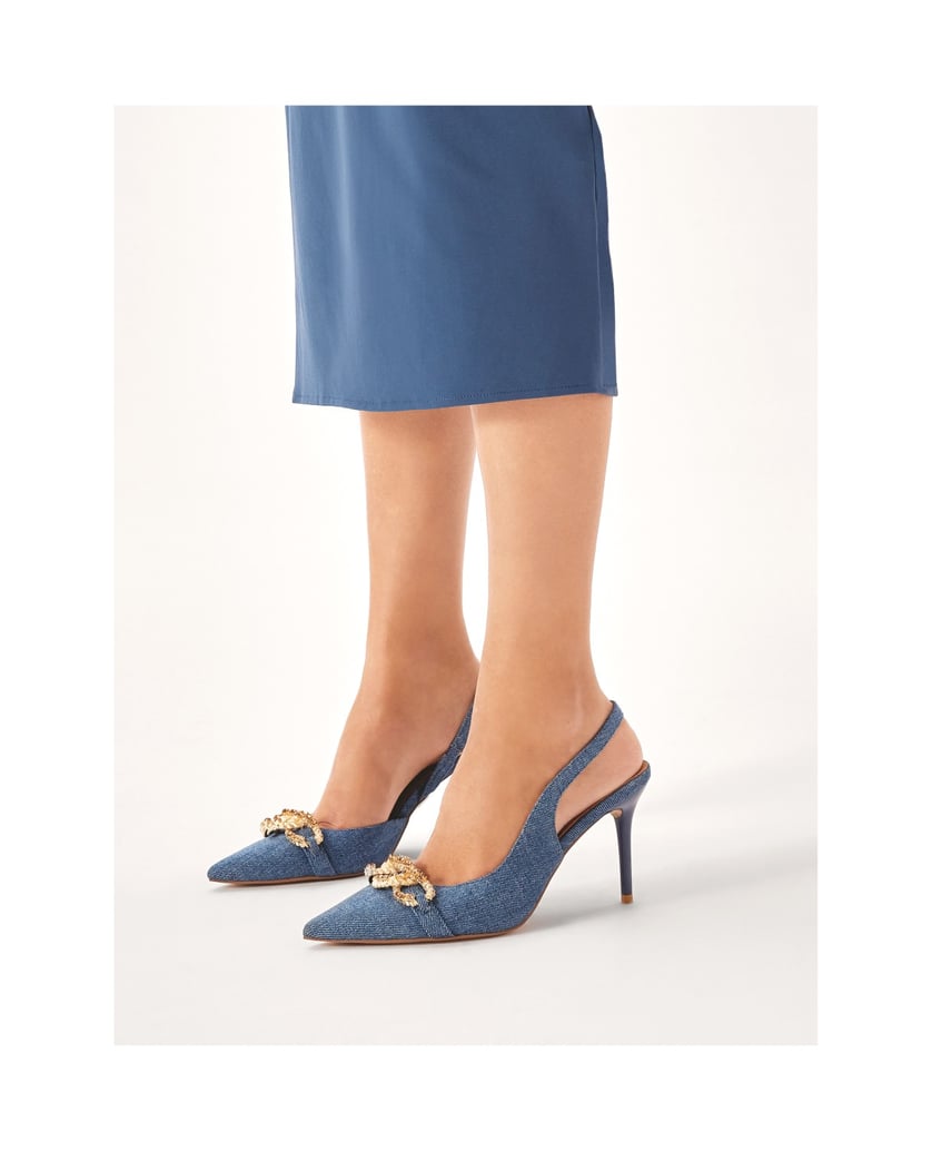 Kazar-Blaue-Slingback-Pumps-aus-Denim-Stoff-blau