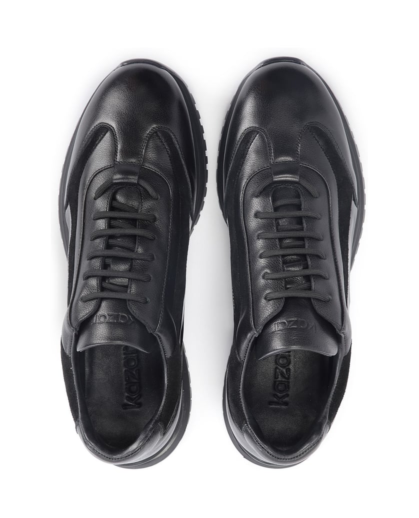 Kazar-Schwarze-Herren-Sneakers-aus-Verbundmate