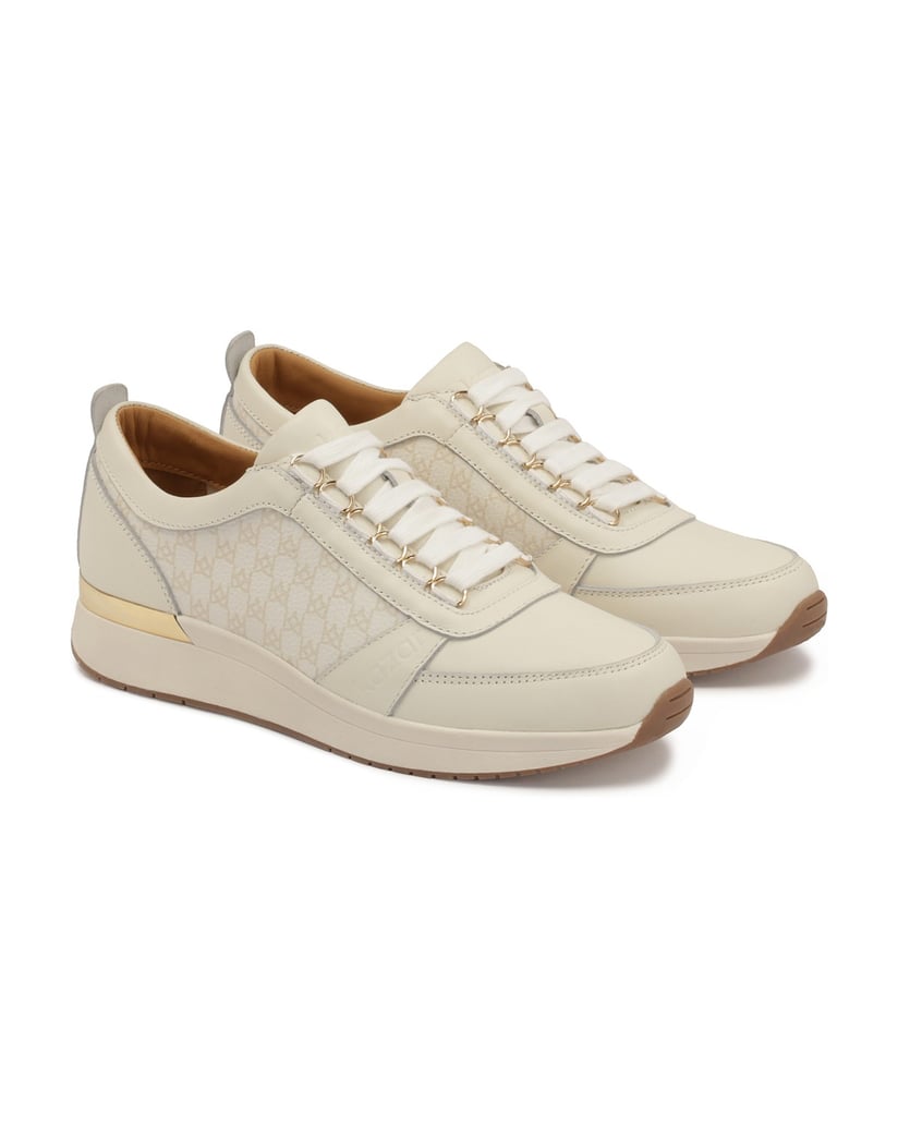 Kazar-Ladies’-white-and-beige-sneakers-bílá