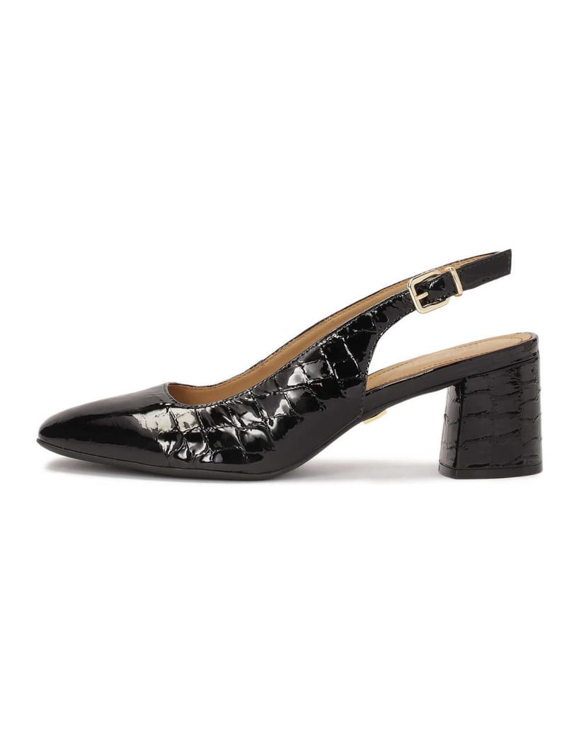 Kazar-Halboffene-Pumps-aus-geprägtem-Lackleder-schwarz