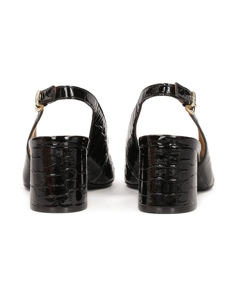 Kazar-Halboffene-Pumps-aus-geprägtem-Lackleder-schwarz