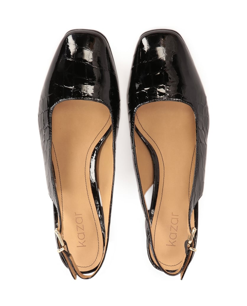 Kazar-Halboffene-Pumps-aus-geprägtem-Lackleder-schwarz