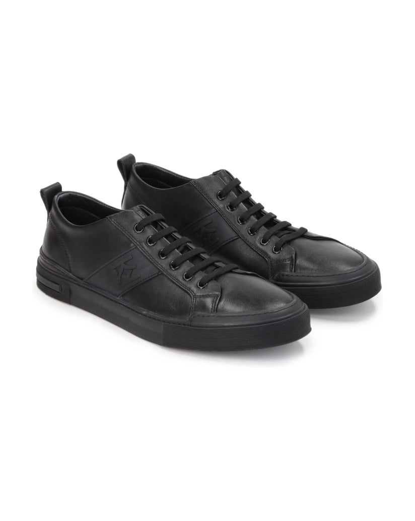Kazar-Schwarze-Leder-Sneakers-für-Männer-im-mi