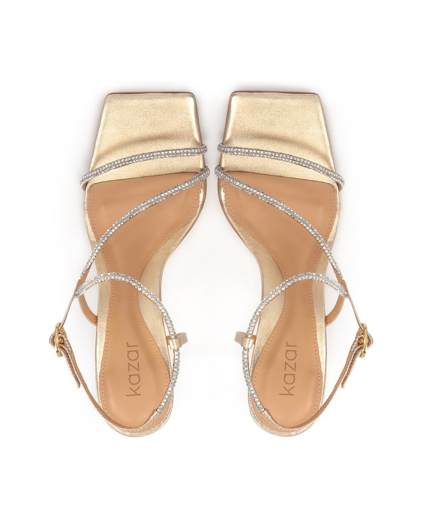 Kazar-Golden-leather-sandals-with-crystals-zlatá