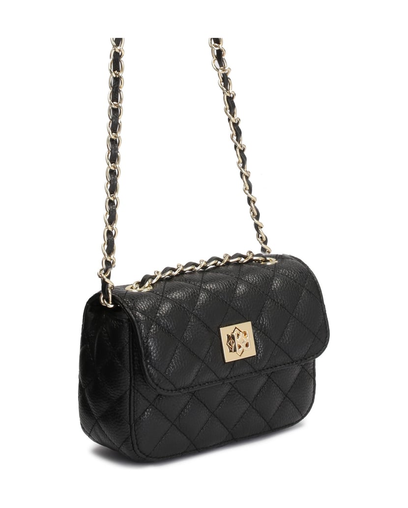 Kazar-Quilted-small-leather-bag-with-a-chain-čierna
