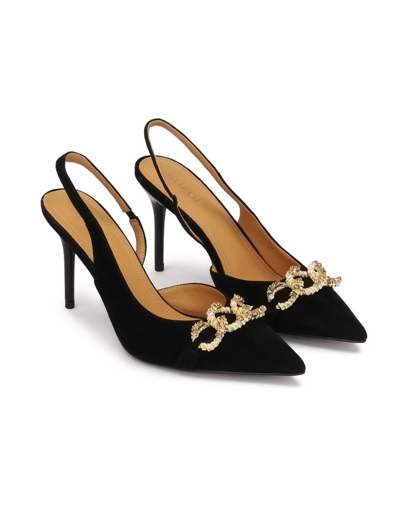 Kazar-Elegante-Wildlederpumps-mit-Kette-verzie-schwarz