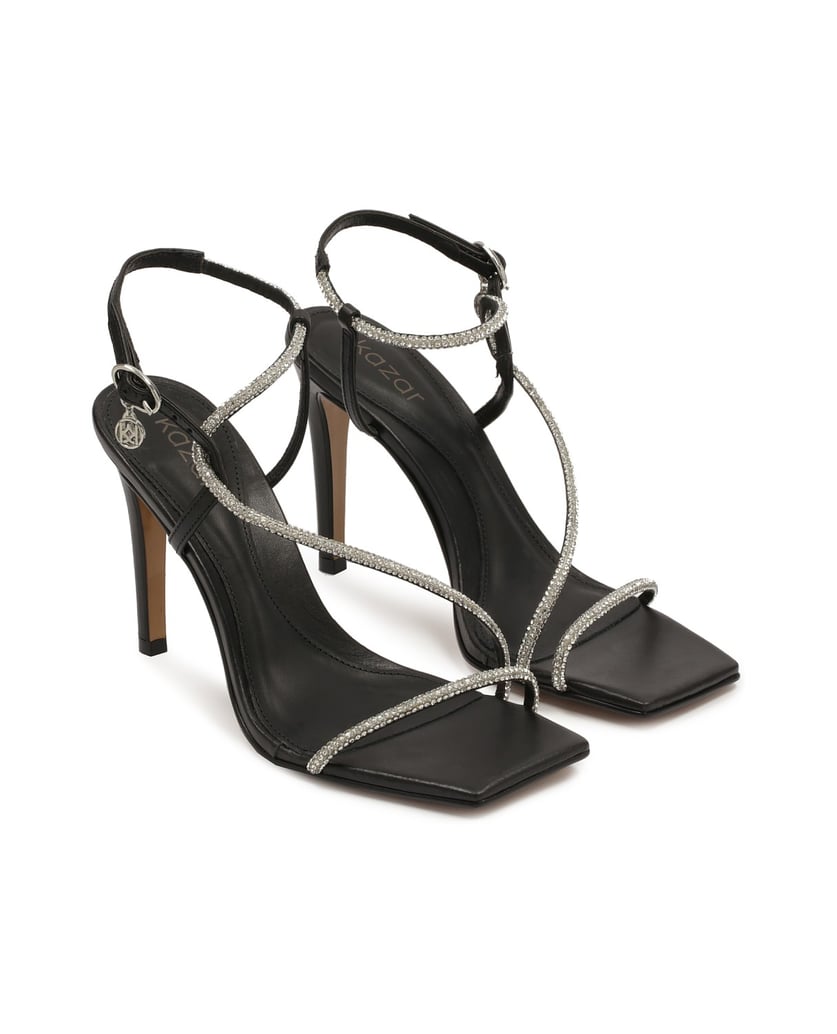 Kazar-Black-sandals-with-shiny-straps-černá
