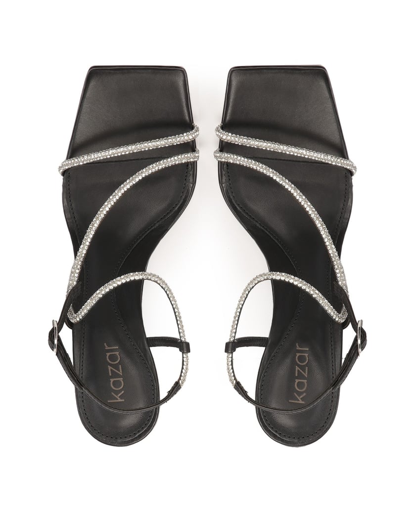 Kazar-Black-sandals-with-shiny-straps-černá