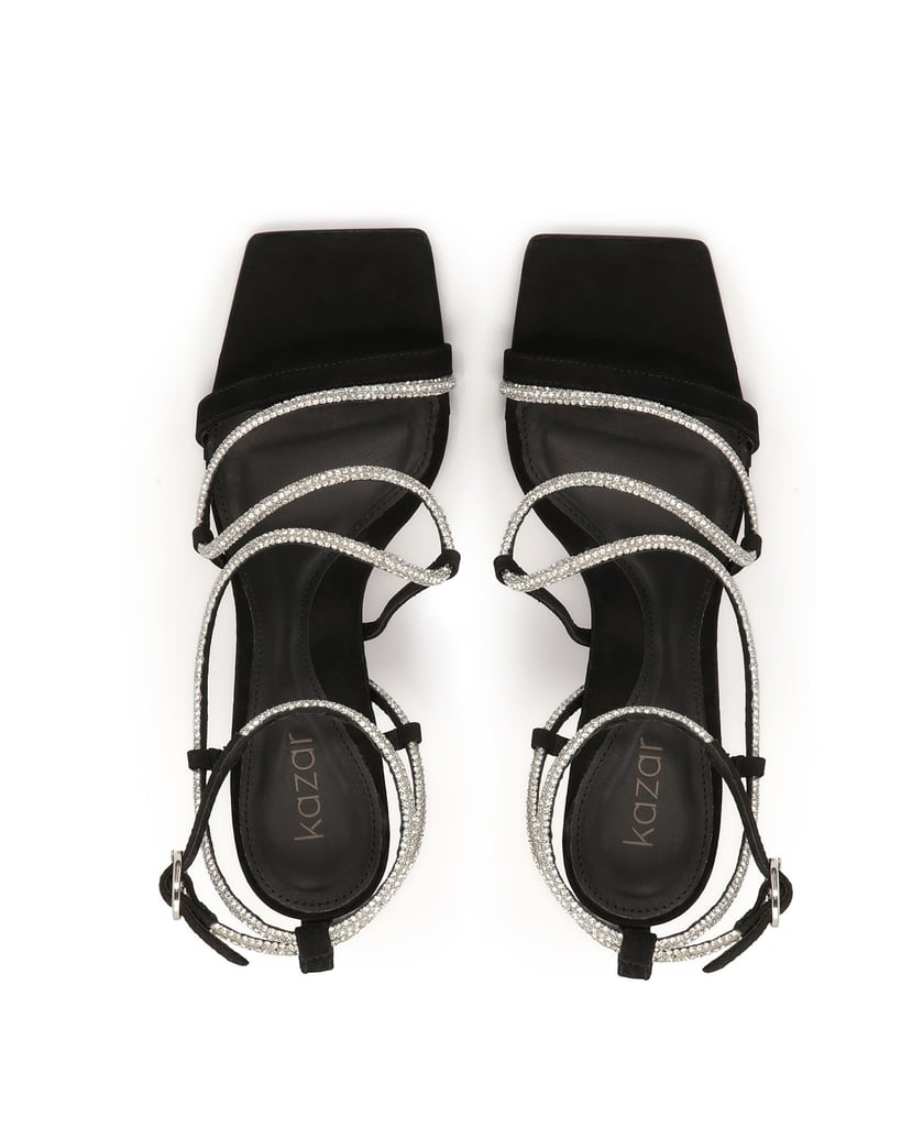 Kazar-Sandalen-aus-Nubuk-mit-glänzendem-Riemen-schwarz