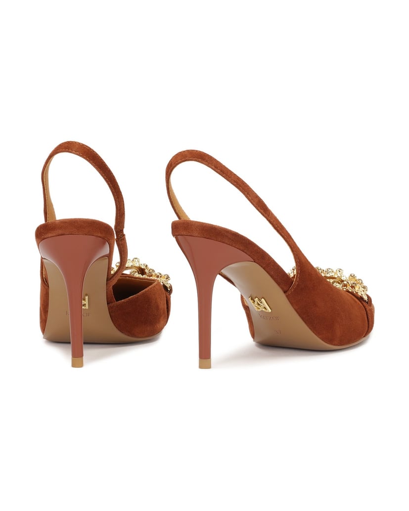 Kazar-Braune-Pumps-aus-Wildleder-mit-Metallver