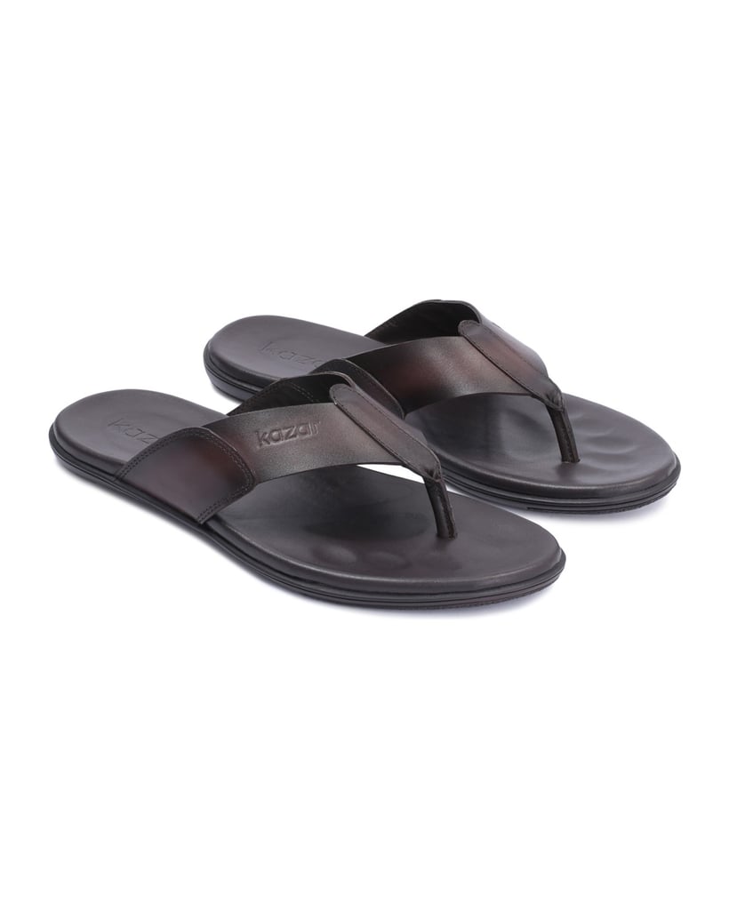 Kazar-Herren-Flip-Flops-aus-braunem-Leder