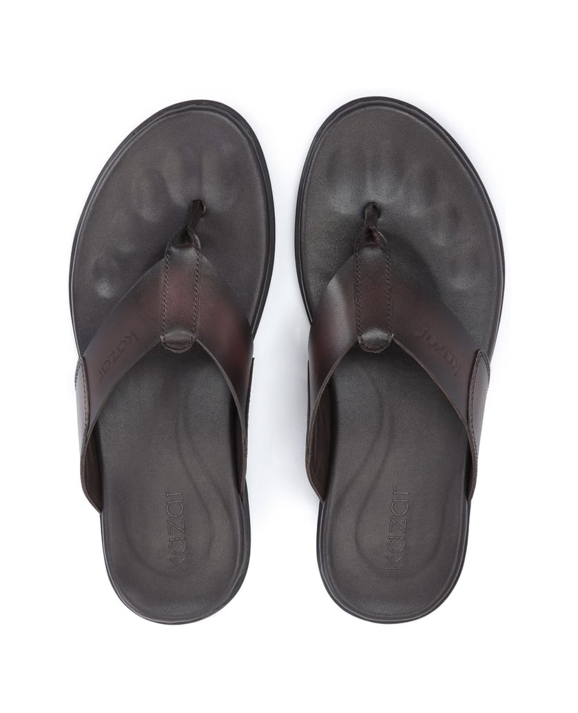 Kazar-Herren-Flip-Flops-aus-braunem-Leder