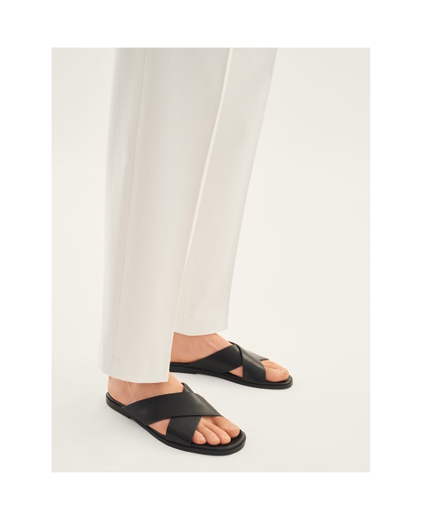 Kazar-Schwarze-Freizeit-Slides-aus-Leder-für-H