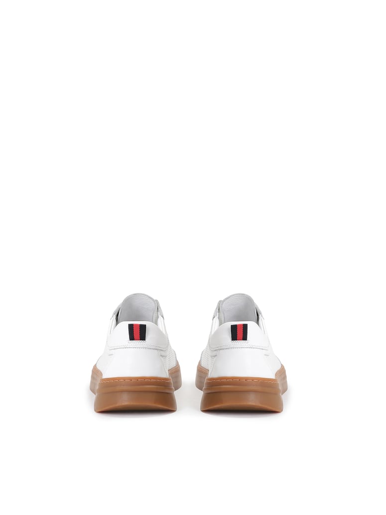 Kazar-Weiße-Herren-Sneaker-mit-dekorativer-Per